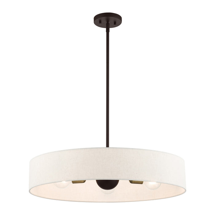 Livex Lighting 46035-07 Five Light Pendant, Bronze w/ Antique Brasss