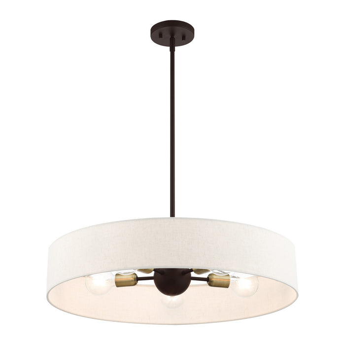 Livex Lighting 46035-07 Five Light Pendant, Bronze w/ Antique Brasss