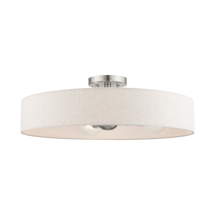 Livex Lighting 46038-91 Four Light Semi Flush Mount, Brushed Nickel