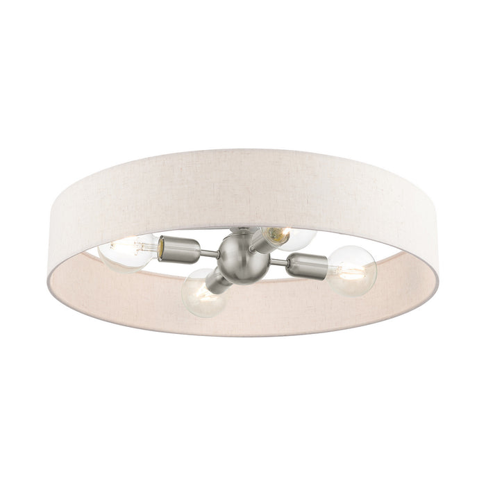 Livex Lighting 46038-91 Four Light Semi Flush Mount, Brushed Nickel
