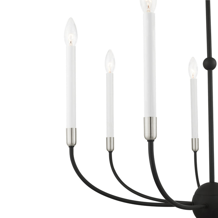 Livex Lighting 46067-04 Seven Light Chandelier, Black w/ Brushed Nickels