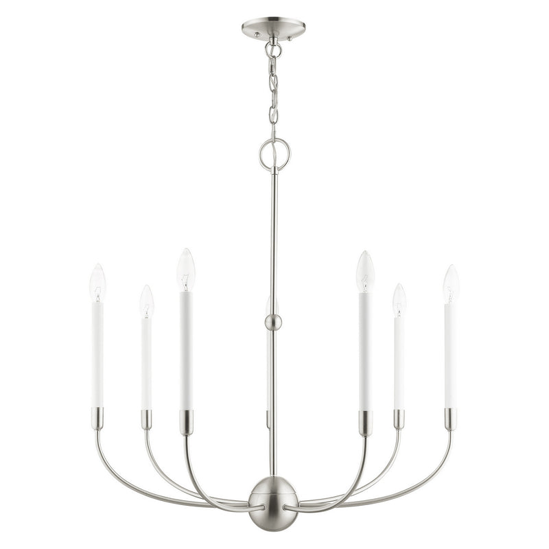 Livex Lighting 46067-91 Seven Light Chandelier, Brushed Nickel
