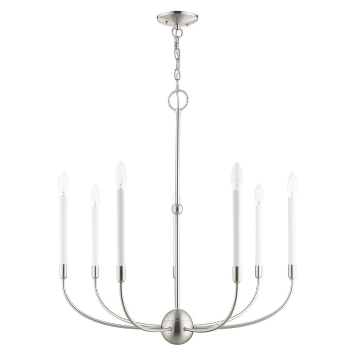 Livex Lighting 46067-91 Seven Light Chandelier, Brushed Nickel