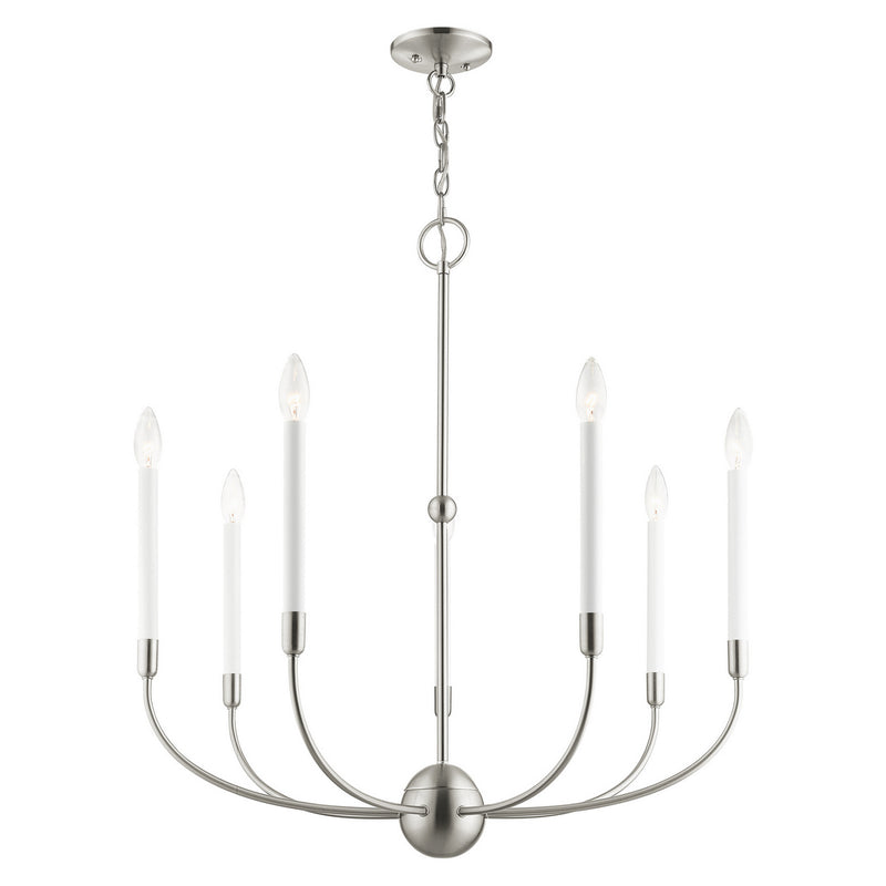 Livex Lighting 46067-91 Seven Light Chandelier, Brushed Nickel