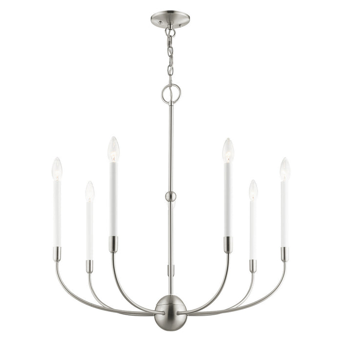 Livex Lighting 46067-91 Seven Light Chandelier, Brushed Nickel