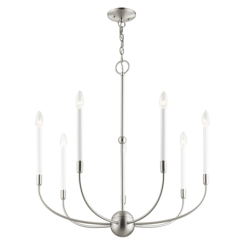 Livex Lighting 46067-91 Seven Light Chandelier, Brushed Nickel