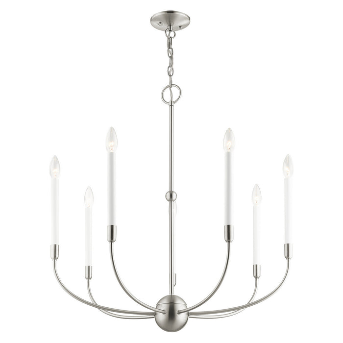 Livex Lighting 46067-91 Seven Light Chandelier, Brushed Nickel