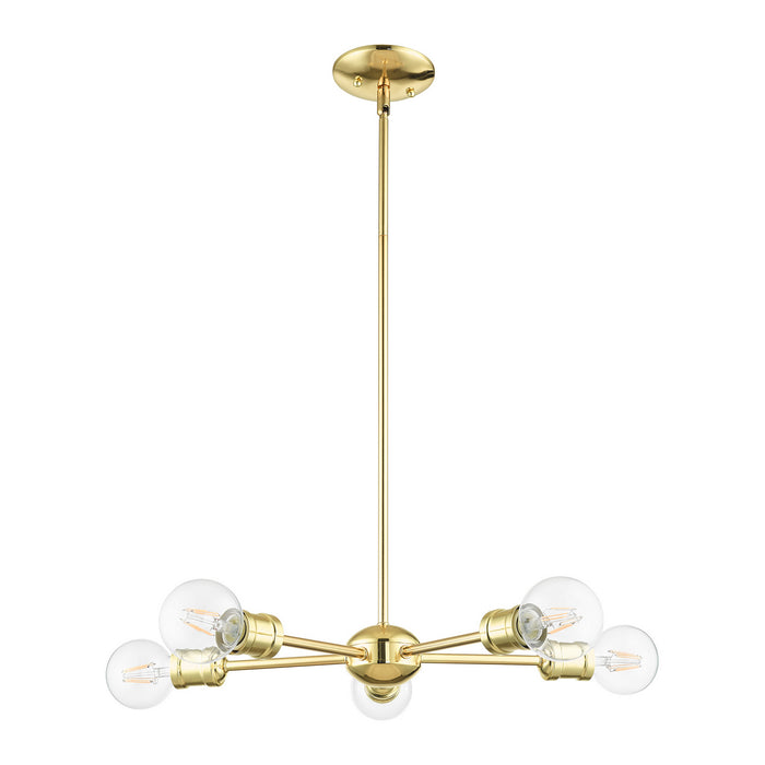 Livex Lighting 46135-02 Five Light Chandelier, Polished Brass