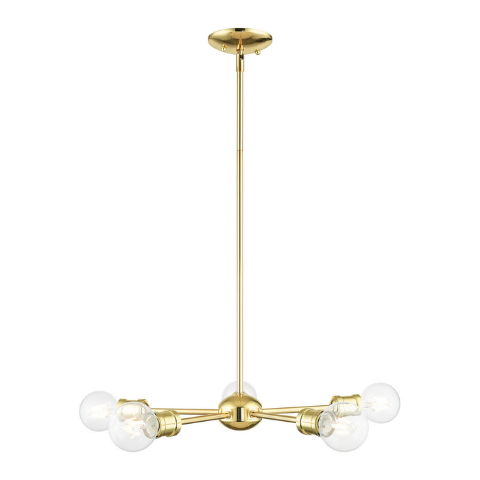 Livex Lighting 46135-02 Five Light Chandelier, Polished Brass