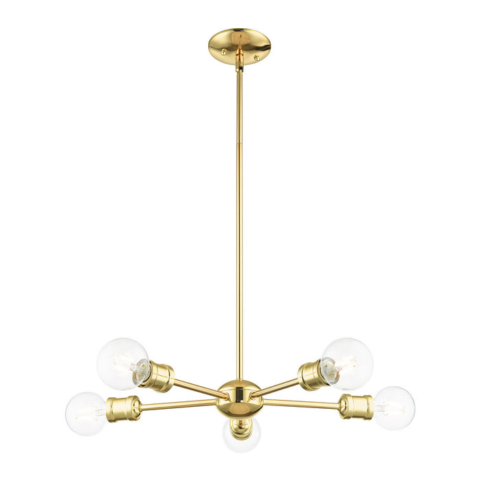 Livex Lighting 46135-02 Five Light Chandelier, Polished Brass