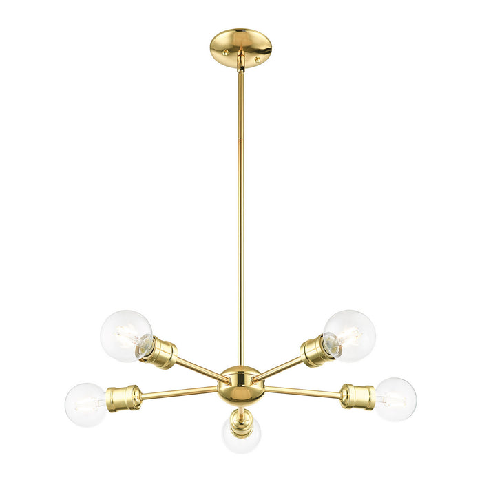 Livex Lighting 46135-02 Five Light Chandelier, Polished Brass