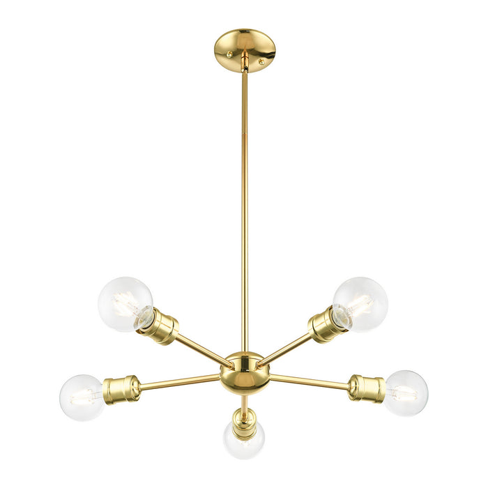 Livex Lighting 46135-02 Five Light Chandelier, Polished Brass