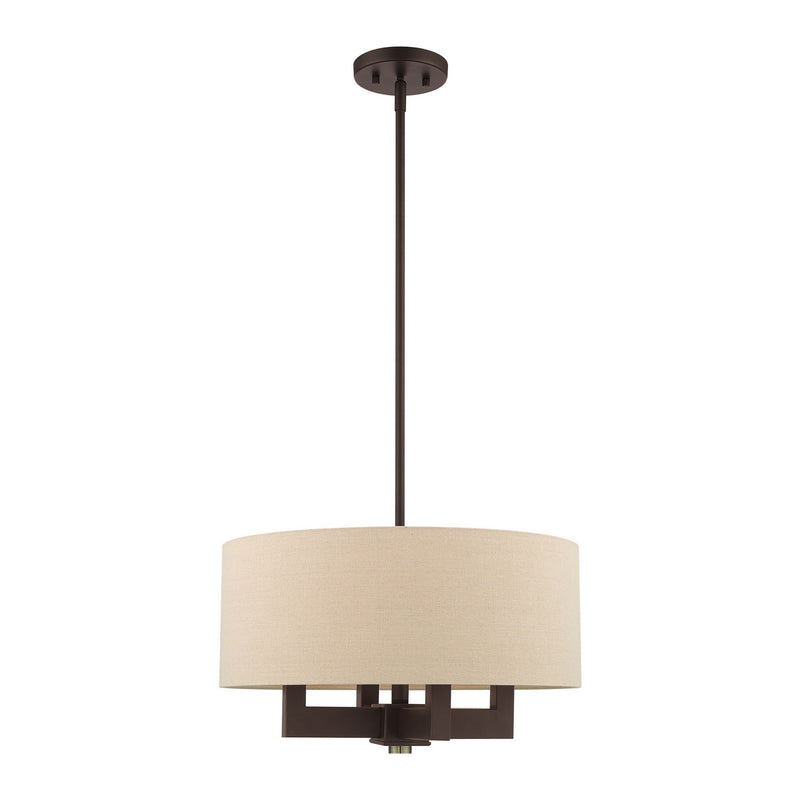Livex Lighting 46164-07 Four Light Chandelier, Bronze with Antique Brass