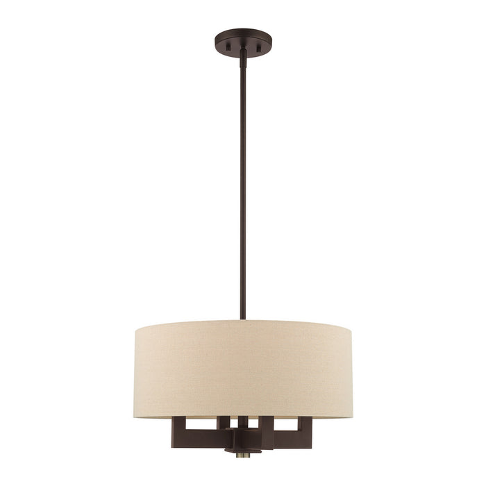 Livex Lighting 46164-07 Four Light Chandelier, Bronze with Antique Brass