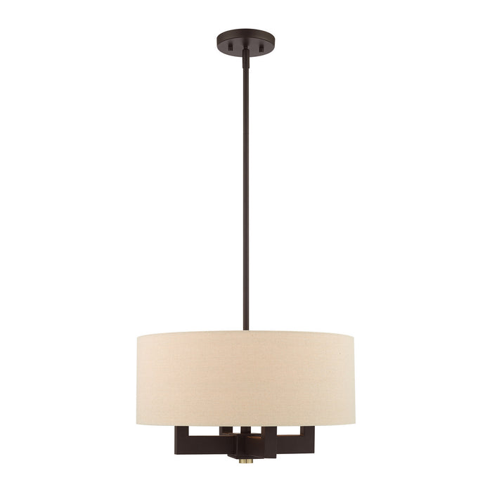 Livex Lighting 46164-07 Four Light Chandelier, Bronze with Antique Brass