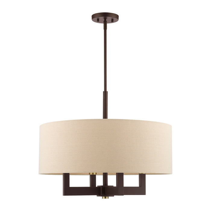 Livex Lighting 46166-07 Four Light Chandelier, Bronze with Antique Brass