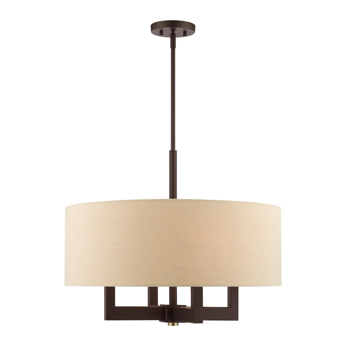 Livex Lighting 46166-07 Four Light Chandelier, Bronze with Antique Brass