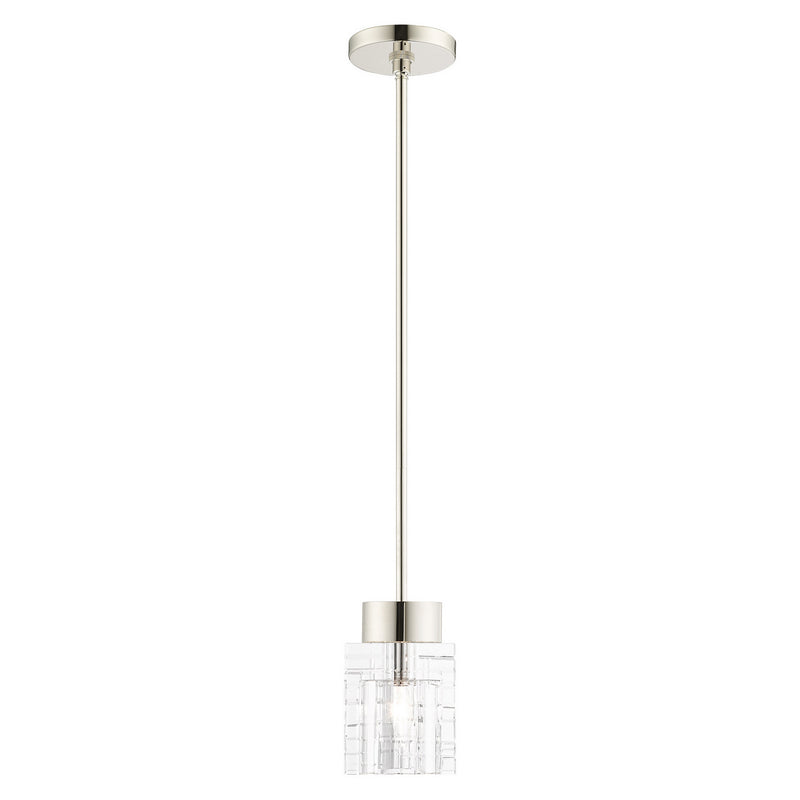 Livex Lighting 46181-35 One Light Pendant, Polished Nickel