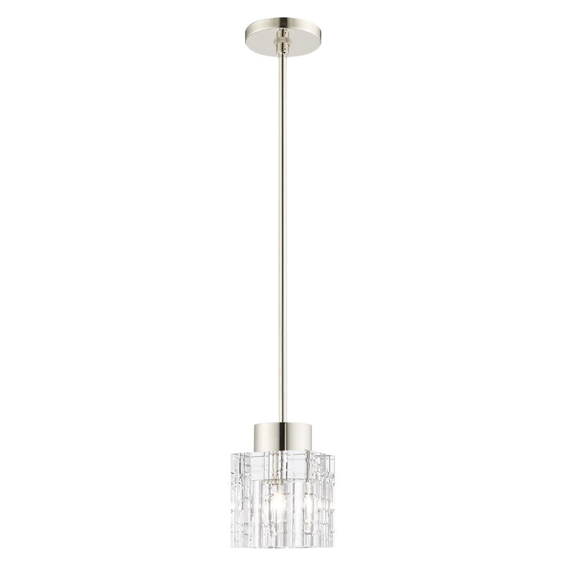 Livex Lighting 46181-35 One Light Pendant, Polished Nickel