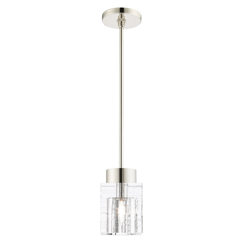 Livex Lighting 46181-35 One Light Pendant, Polished Nickel