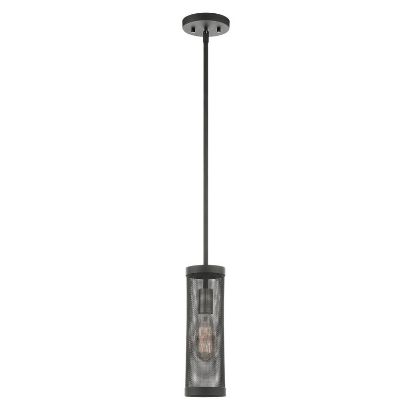 Livex Lighting 46211-04 One Light Pendant, Black w/ Brushed Nickels