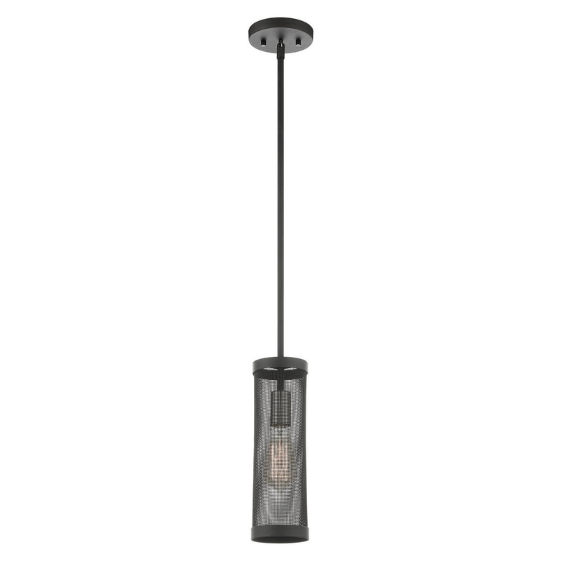 Livex Lighting 46211-04 One Light Pendant, Black w/ Brushed Nickels