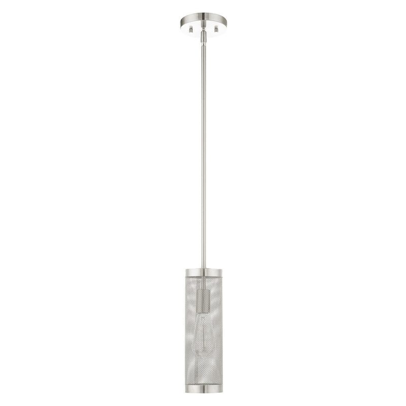 Livex Lighting 46211-91 One Light Pendant, Brushed Nickel