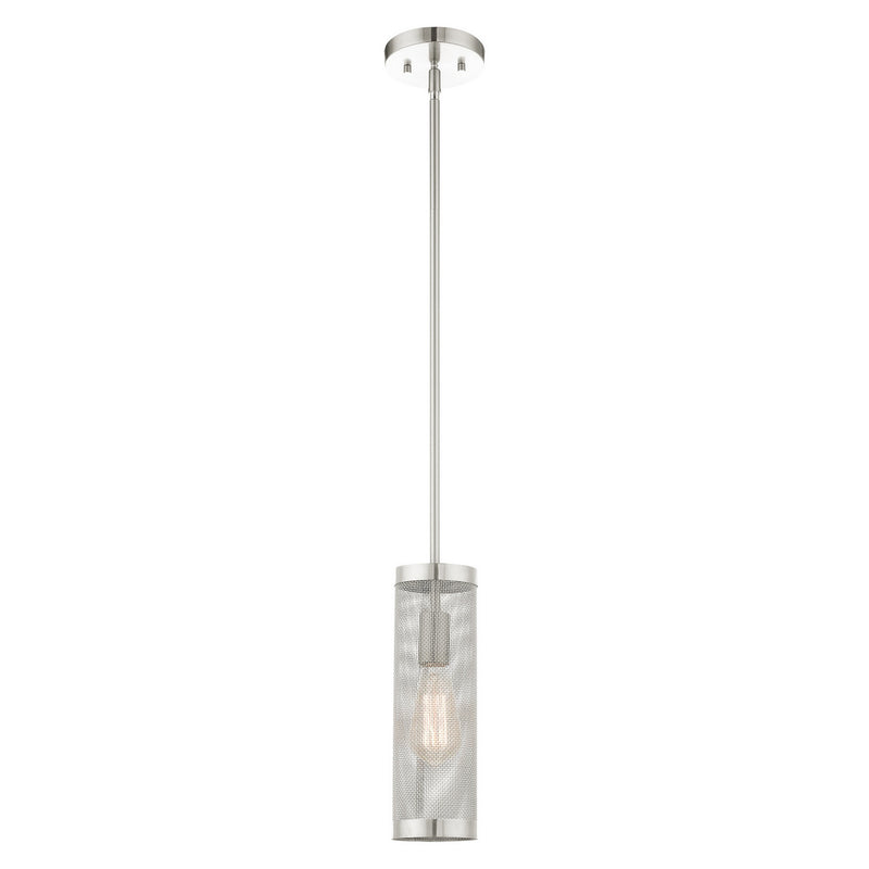 Livex Lighting 46211-91 One Light Pendant, Brushed Nickel