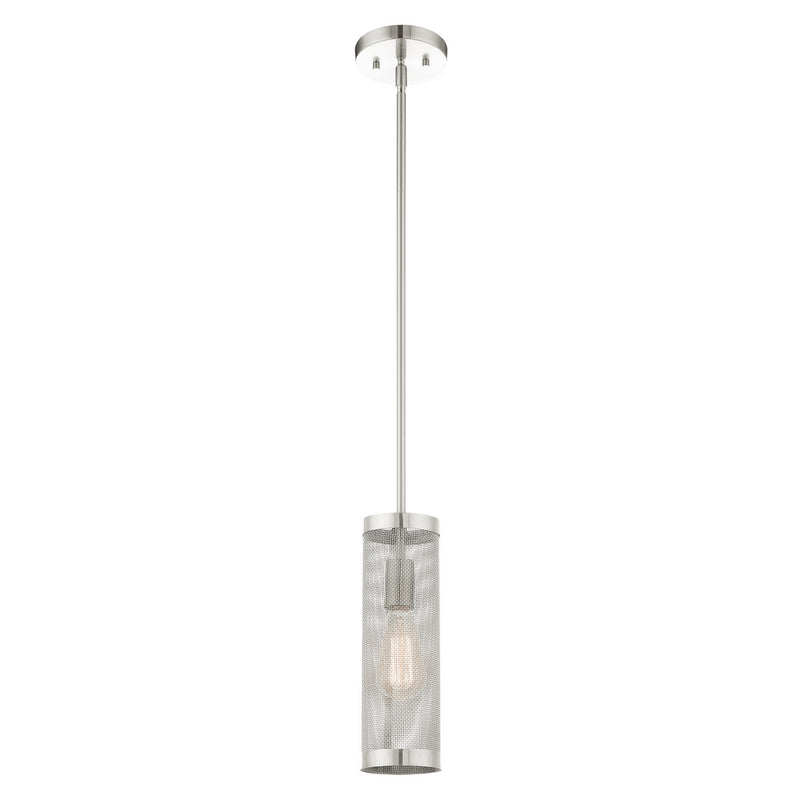 Livex Lighting 46211-91 One Light Pendant, Brushed Nickel