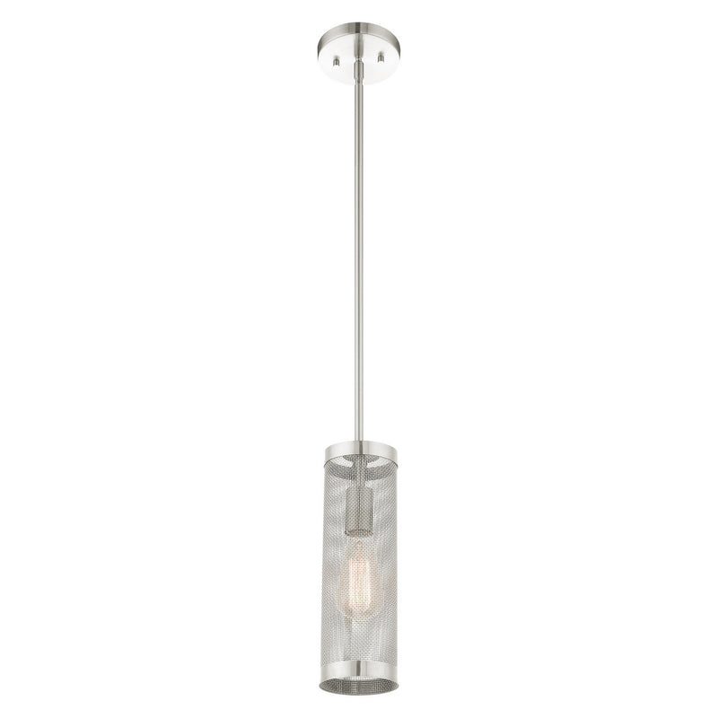 Livex Lighting 46211-91 One Light Pendant, Brushed Nickel