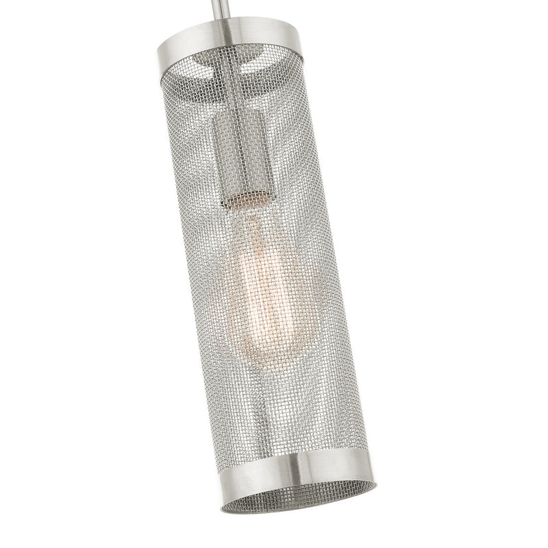 Livex Lighting 46211-91 One Light Pendant, Brushed Nickel