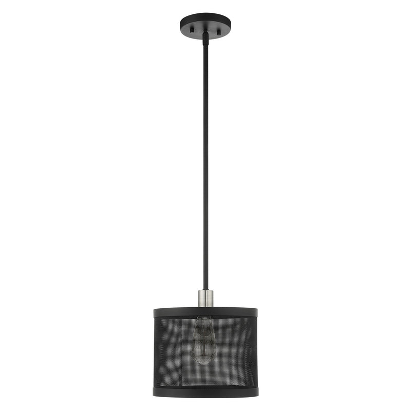 Livex Lighting 46212-04 One Light Pendant, Black w/ Brushed Nickels