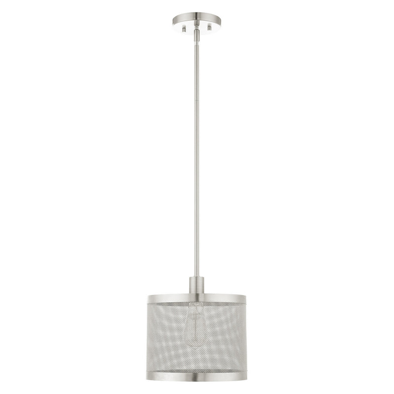 Livex Lighting 46212-91 One Light Pendant, Brushed Nickel