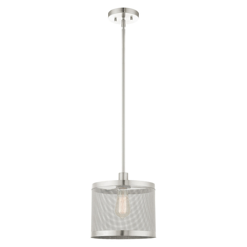 Livex Lighting 46212-91 One Light Pendant, Brushed Nickel