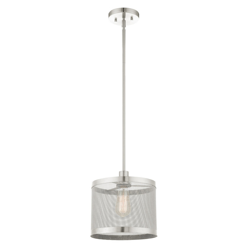 Livex Lighting 46212-91 One Light Pendant, Brushed Nickel