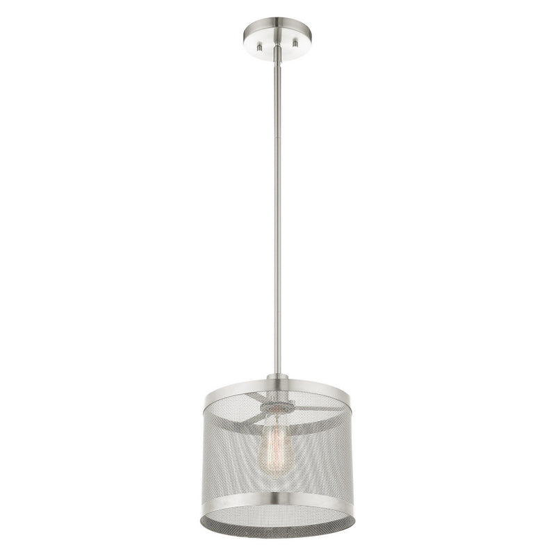 Livex Lighting 46212-91 One Light Pendant, Brushed Nickel