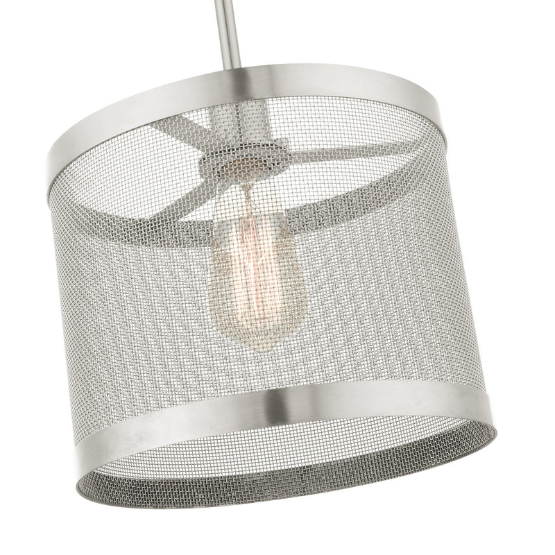Livex Lighting 46212-91 One Light Pendant, Brushed Nickel