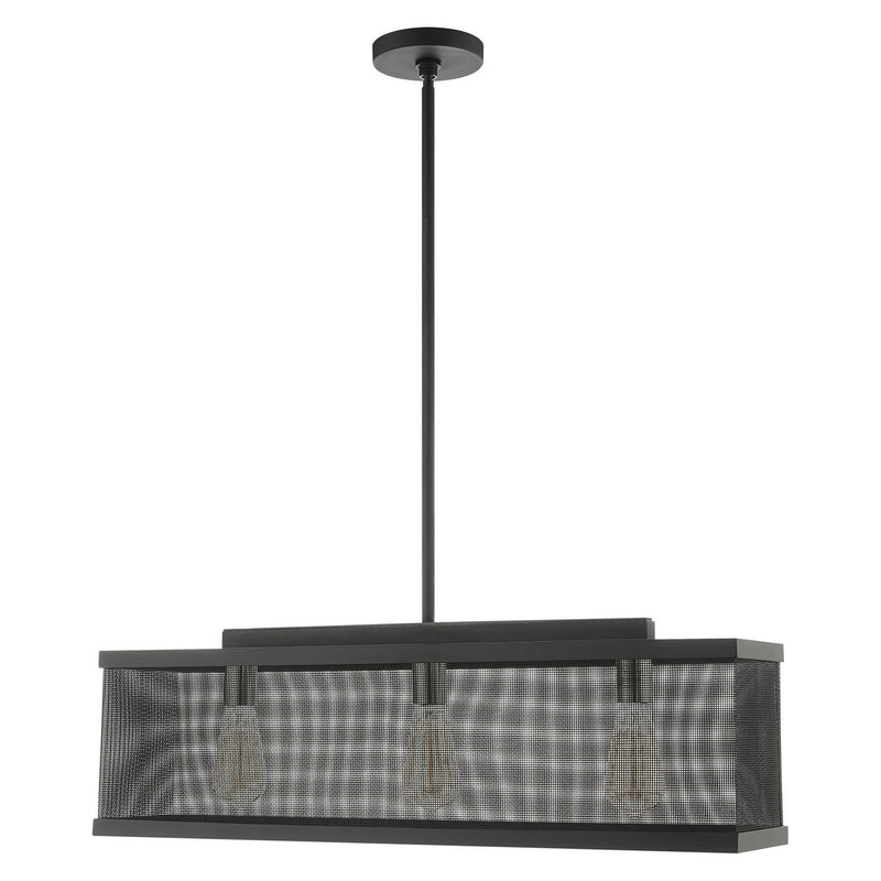 Livex Lighting 46213-04 Three Light Chandelier, Black w/ Brushed Nickels