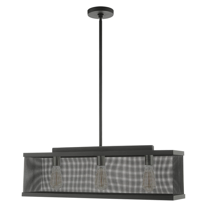 Livex Lighting 46213-04 Three Light Chandelier, Black w/ Brushed Nickels