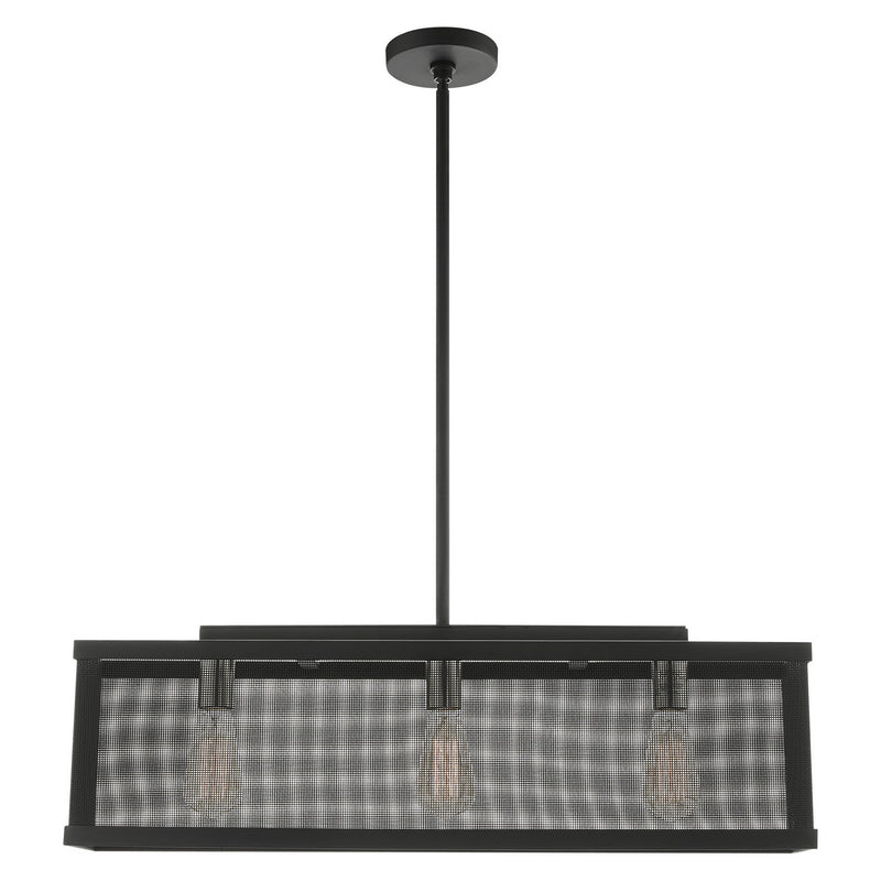 Livex Lighting 46213-04 Three Light Chandelier, Black w/ Brushed Nickels