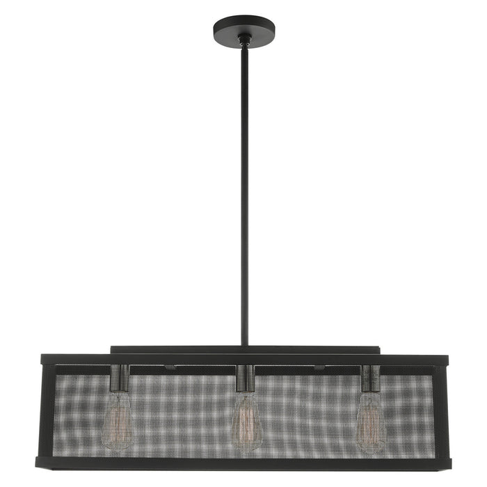 Livex Lighting 46213-04 Three Light Chandelier, Black w/ Brushed Nickels