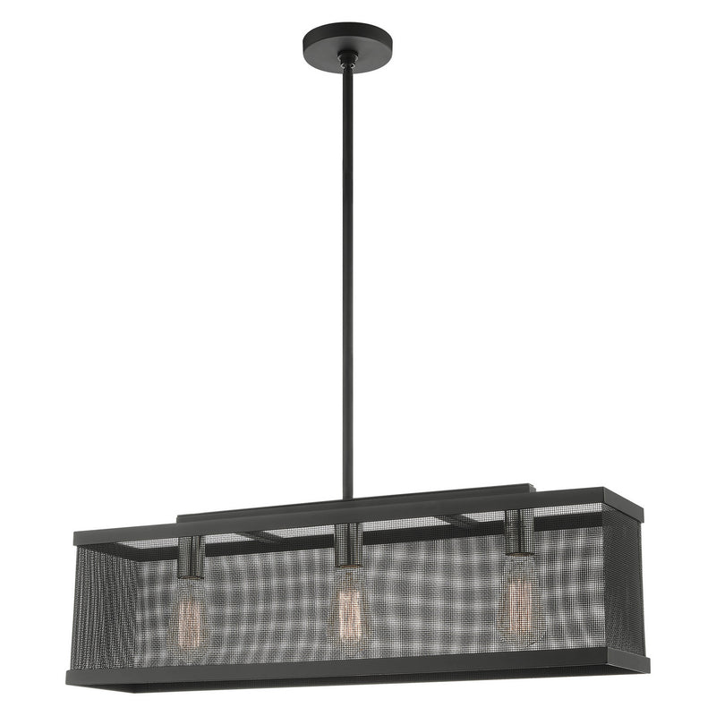 Livex Lighting 46213-04 Three Light Chandelier, Black w/ Brushed Nickels