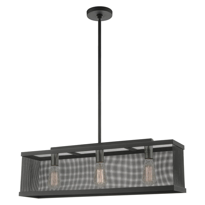 Livex Lighting 46213-04 Three Light Chandelier, Black w/ Brushed Nickels