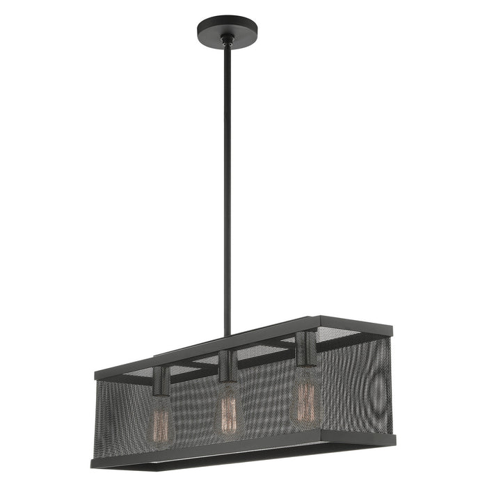 Livex Lighting 46213-04 Three Light Chandelier, Black w/ Brushed Nickels