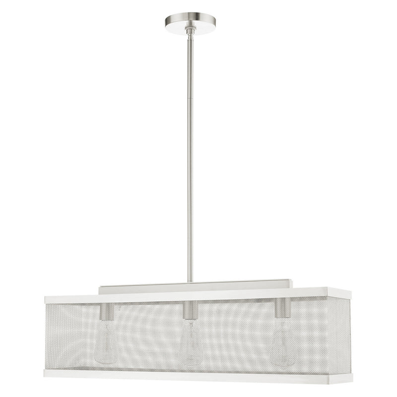 Livex Lighting 46213-91 Three Light Chandelier, Brushed Nickel