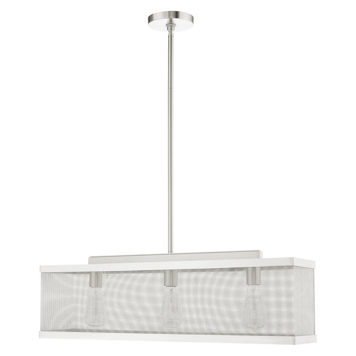 Livex Lighting 46213-91 Three Light Chandelier, Brushed Nickel