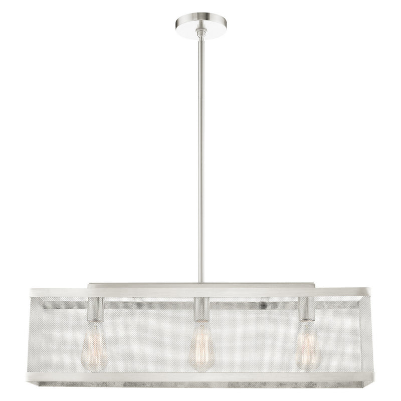 Livex Lighting 46213-91 Three Light Chandelier, Brushed Nickel