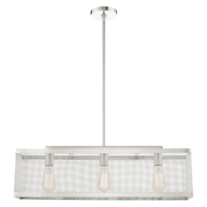 Livex Lighting 46213-91 Three Light Chandelier, Brushed Nickel
