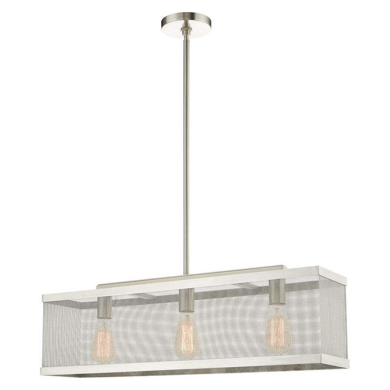 Livex Lighting 46213-91 Three Light Chandelier, Brushed Nickel