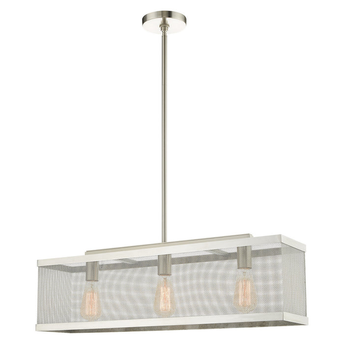 Livex Lighting 46213-91 Three Light Chandelier, Brushed Nickel